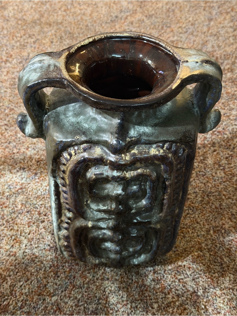 Gothic Like Heavy Ceramic Vintage Vase Excellent Condition